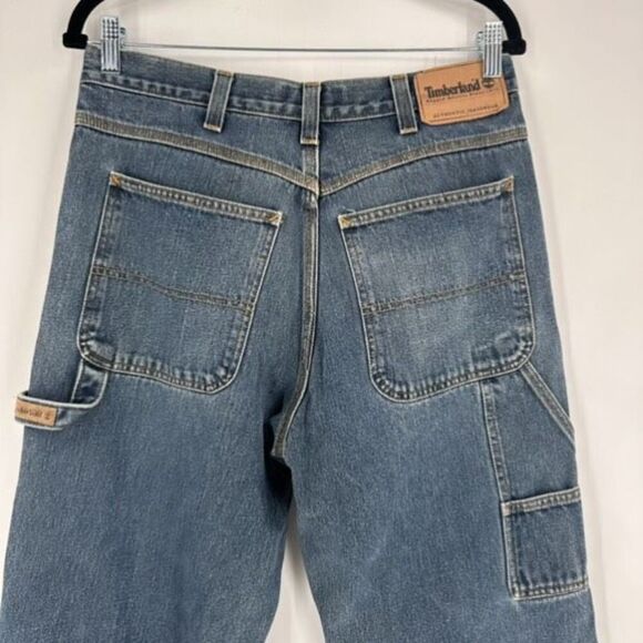 Vintage Y2K Timberland Mens Utility Baggy Loose Fit Carpenter Jeans Size 33 x 32 - Picture 9 of 15